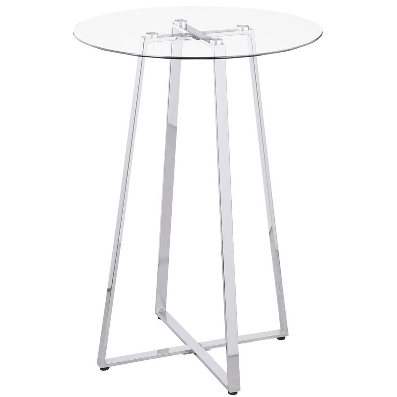 Zanella Glass Top Bar Table Chrome