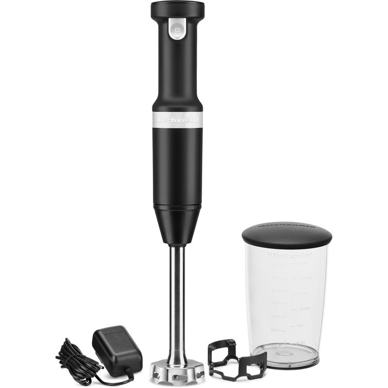 KitchenAid Cordless Variable-Speed Immersion Blender in Black Matte with Blending Jar