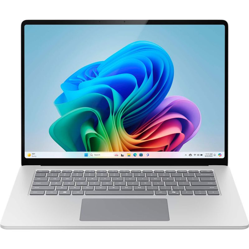 Microsoft - Surface Laptop - Copilot+ PC - 15" Touch-Screen - Snapdragon X Elite - 16GB Memory - 256GB SSD (7th Edition) - Platinum