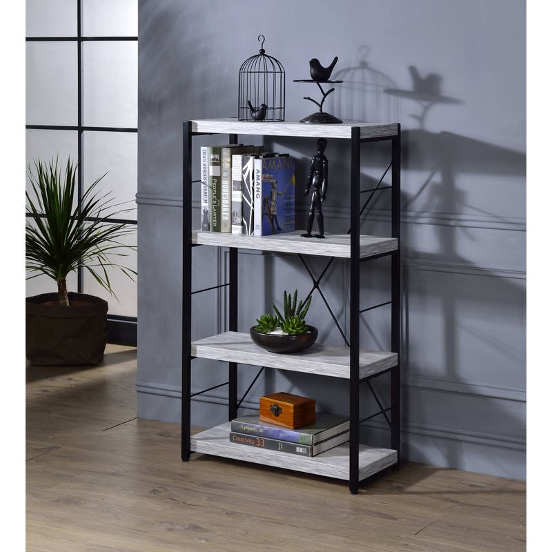 ACME Bob Bookshelf, Antique White & Black