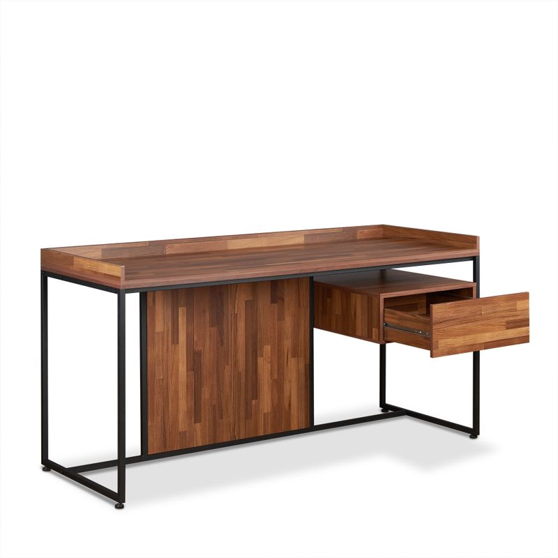 ACME Sara Writing Desk, Walnut & Sandy Black