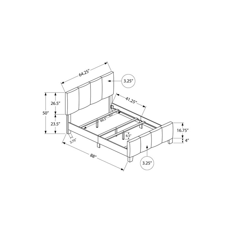 Bed - Queen Size / Beige Linen