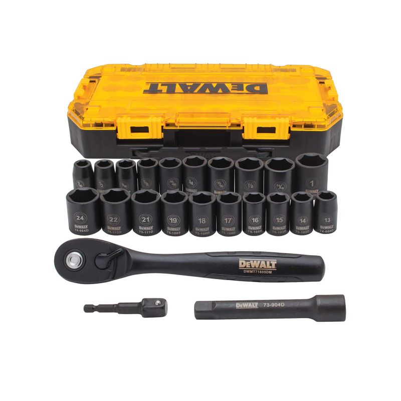 DeWalt - 23pc 1/2 Drive Combination Impact Socket Set