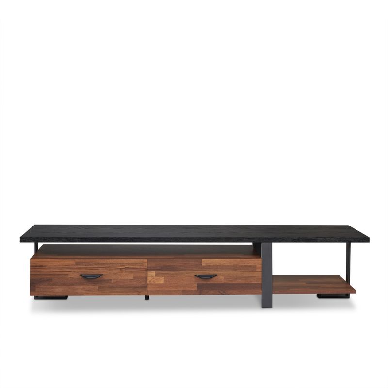 ACME Elling TV Stand, Walnut & Black