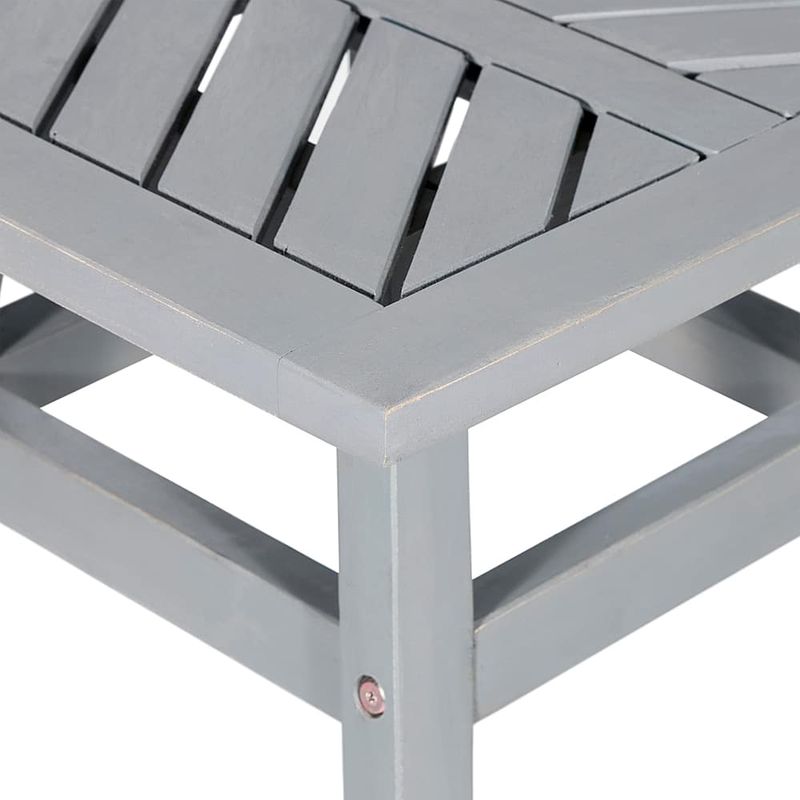 Walker Edison - Windsor Acacia Wood Outdoor Side Table - Grey Wash