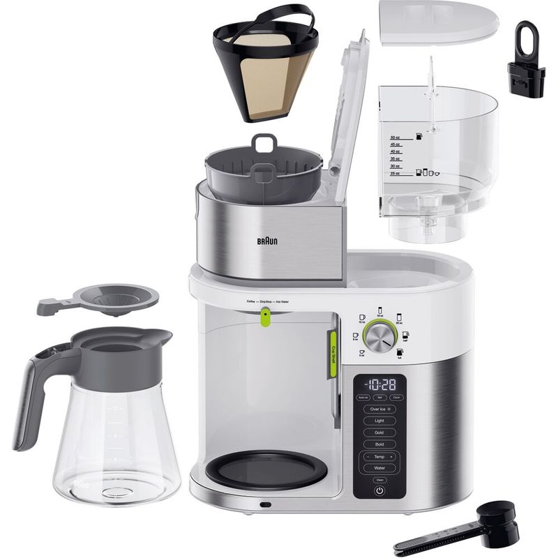 Braun - MultiServe 10-Cup SCA Certified Coffee Maker with Internal Water Spout and Glass Carafe in White