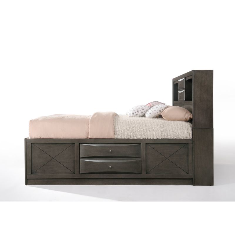ACME Ireland Full Bed w/Storage, Gray Oak