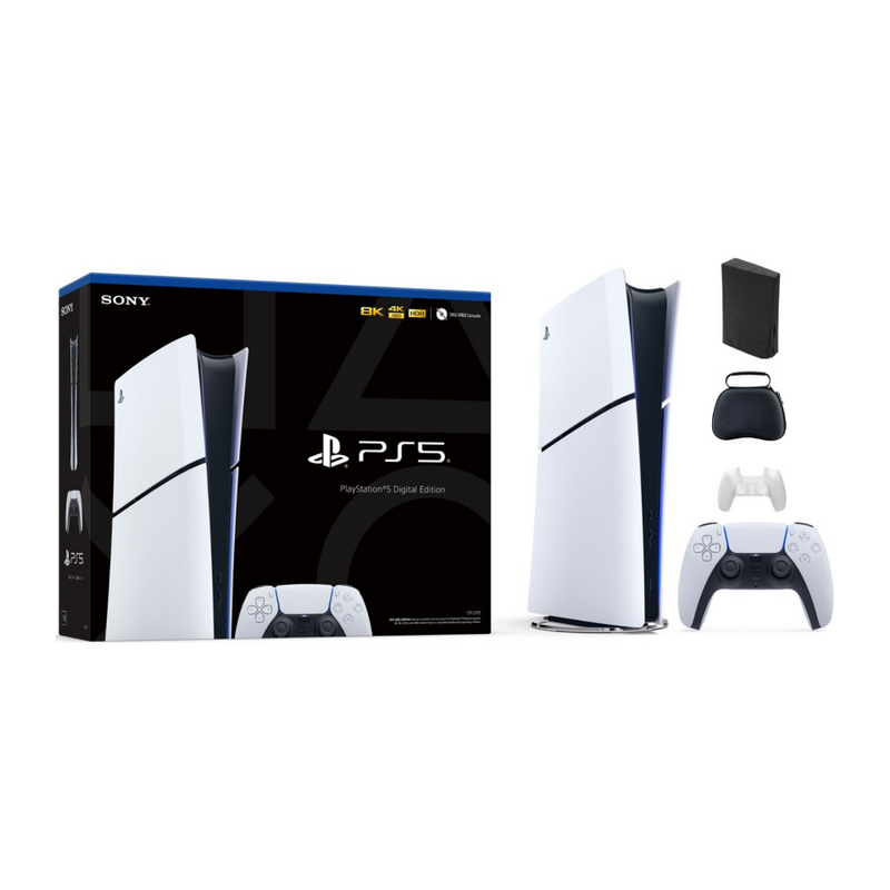 Sony - PlayStation 5 Slim Console Digital Edition - White Bundle With Accessories