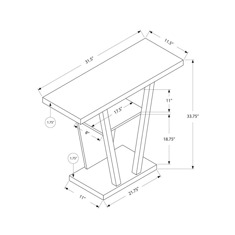 Accent Table/ Console/ Entryway/ Narrow/ Sofa/ Living Room/ Bedroom/ Laminate/ White/ Contemporary/ Modern