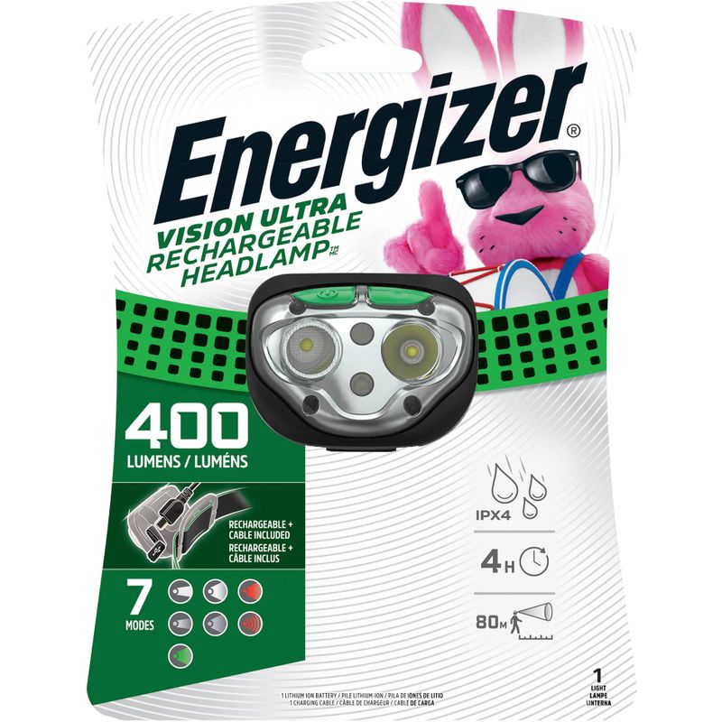 Energizer - Vision Ultra HD Rechargeable Headlamp (Includes USB Charging Cable) - green