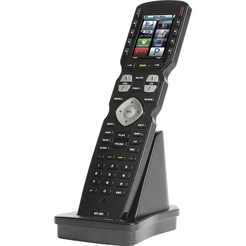 Universal Remote Control - MX-990 is an IR/RF Open Architecture Remote w/Charging Base - Black