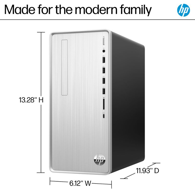 HP - Pavilion Desktop - AMD Ryzen 7 - 16GB Memory - 1TB SSD - Natural Silver