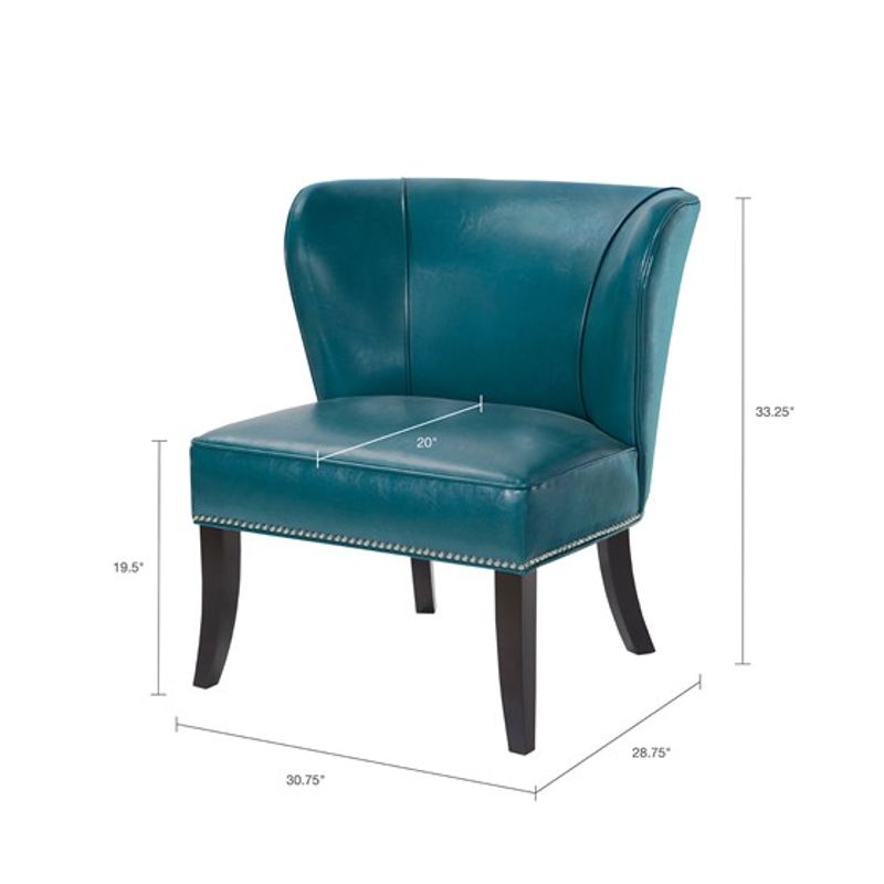 Blue Hilton Armless Accent Chair