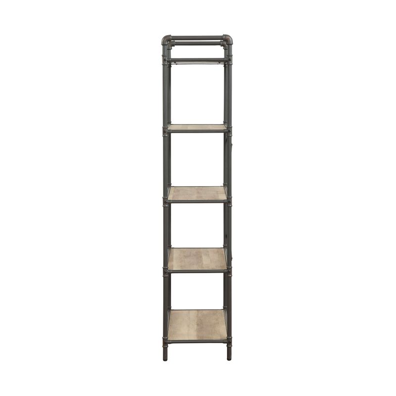 ACME Itzel Bookshelf, Antique Oak & Sandy Gray