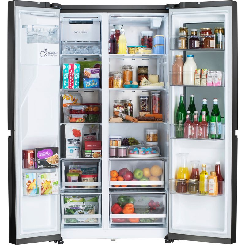 LG 27-Cu. Ft. Side-by-Side InstaView Refrigerator with Craft Ice, Black Stainless