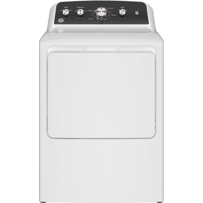 GE - 7.2 Cu. Ft. Electric Dryer with Long Venting up to 120 Ft. - White with Matte Black