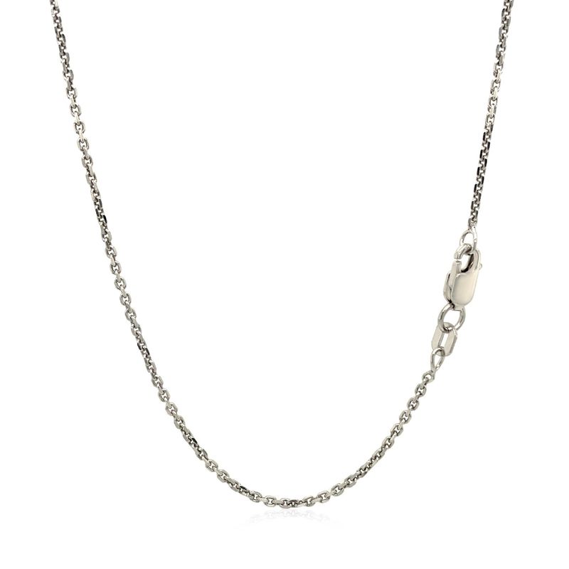 Sterling Silver Rhodium Plated Cable Chain 1.4mm (24 Inch)