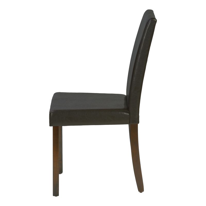 Dining Chair/ Set Of 2/ Side/ Upholstered/ Kitchen/ Dining Room/ Pu Leather Look/ Wood Legs/ Brown/ Transitional