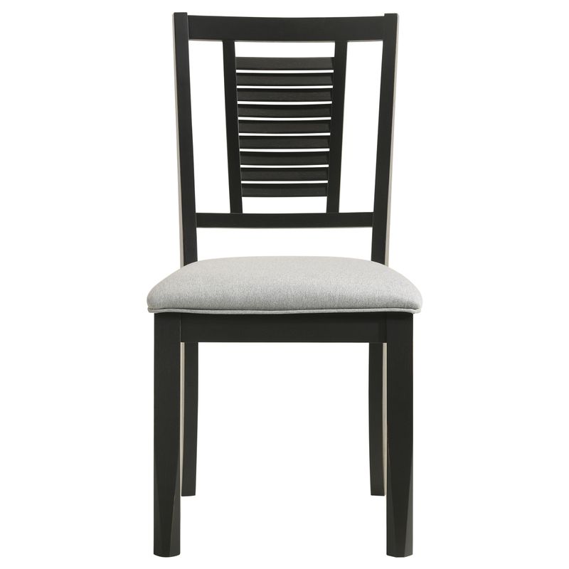 Appleton Ladder Back Dining Side Chair Black Washed and Light Grey (Set of 2)