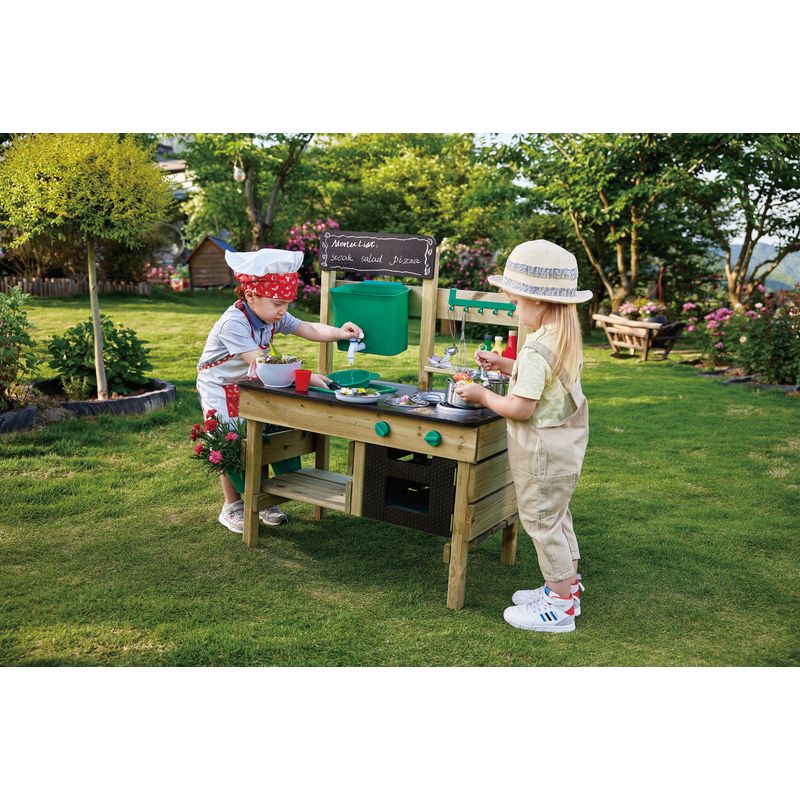 Wooden Outdoor Kitchen Playset w/ Accessories Ages 3+ Years