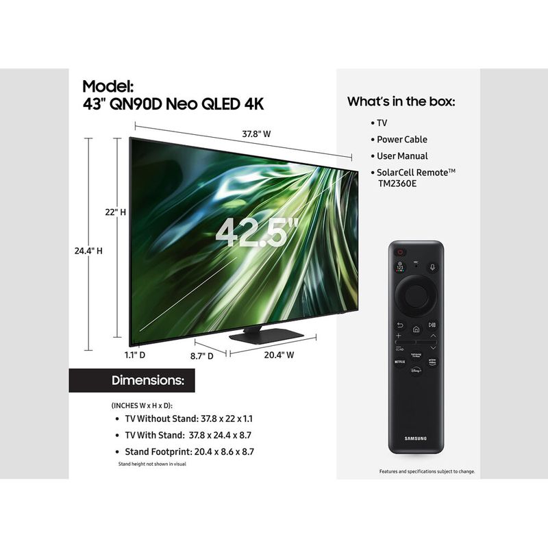 Samsung 43" Class Samsung Neo QLED 4K QN90D Series