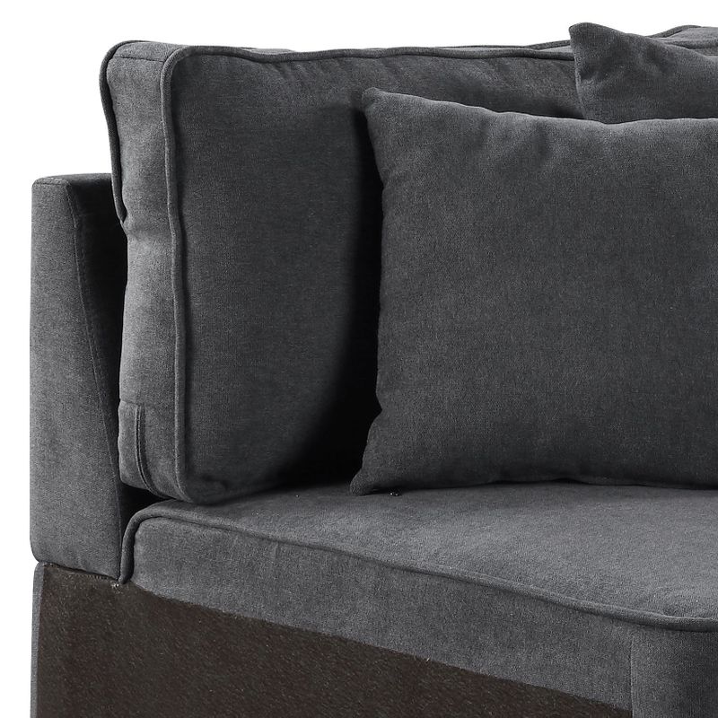 ACME Silvester Modular - Right Facing Chair w/2 Pillows, Gray Fabric