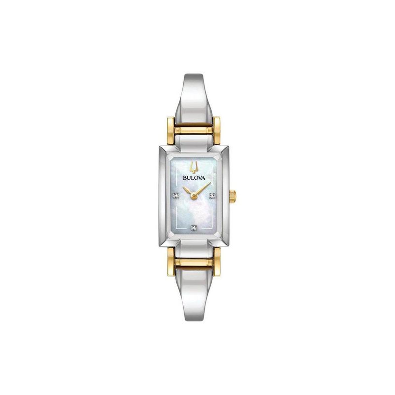 Bulova  - Ladies Classic Two-Tone SS Tank Watch Mother-of-Peral Dial