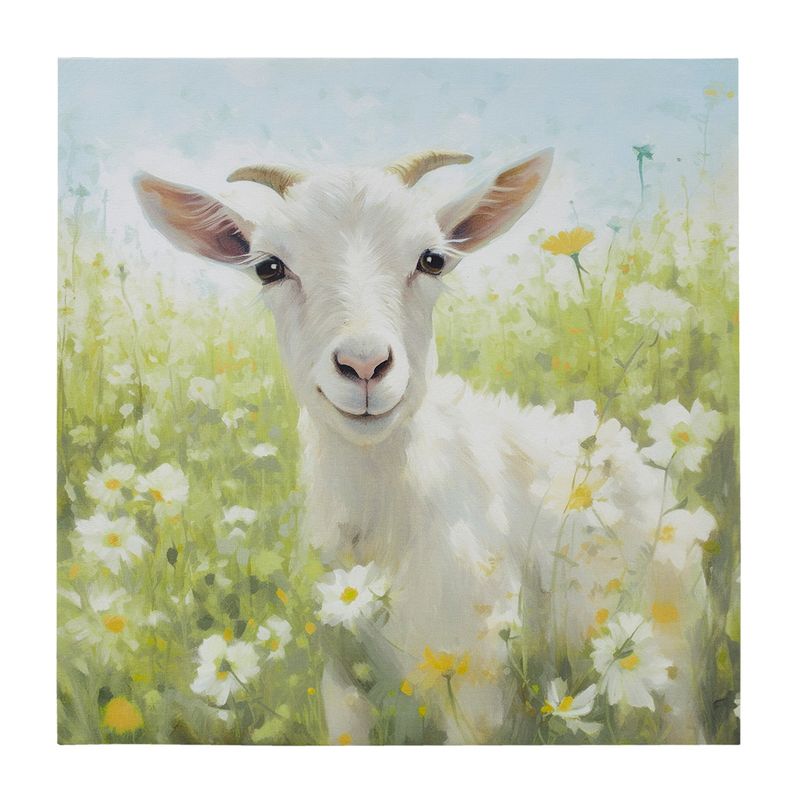 Goat/Green Multi Sunshine Animals Goat Canvas Wall Art See below