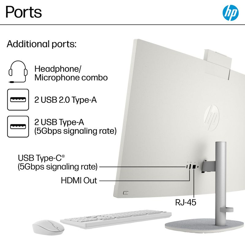 HP - 27" Full HD Touch-Screen All-in-One with Adjustable Height - Intel Core Ultra 7 - 16GB Memory - 1TB SSD - Shell White