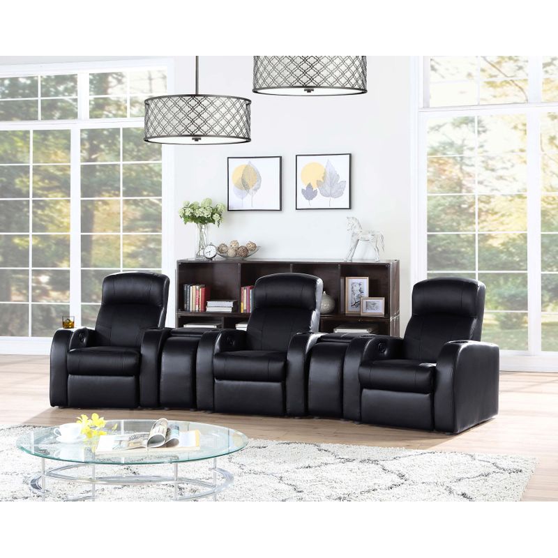 Cyrus Home Theater Upholstered Recliner Black