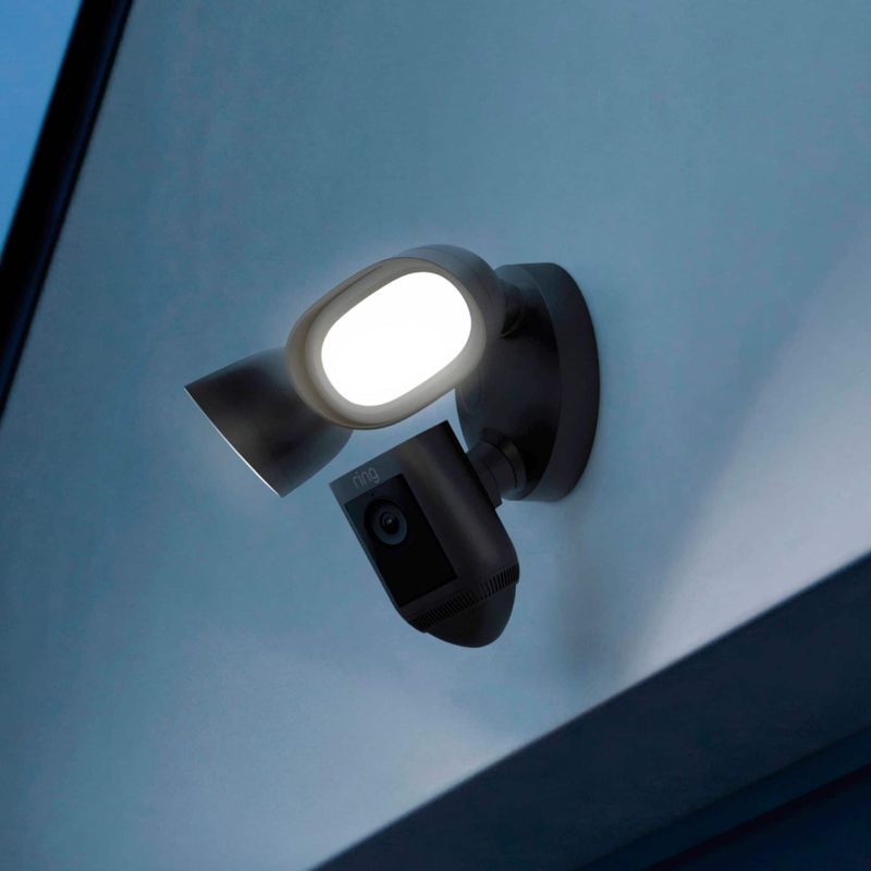 Ring Floodlight Cam Pro with 2K Video and Ring Vision, 2 LED Lights, Dual Band Wi-Fi, and 3D Motion Detection - Black