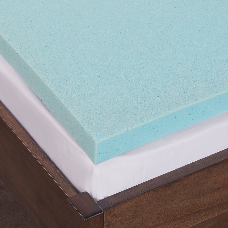 White 2" Gel Memory Foam with 3M Cover Mattress Topper Twin