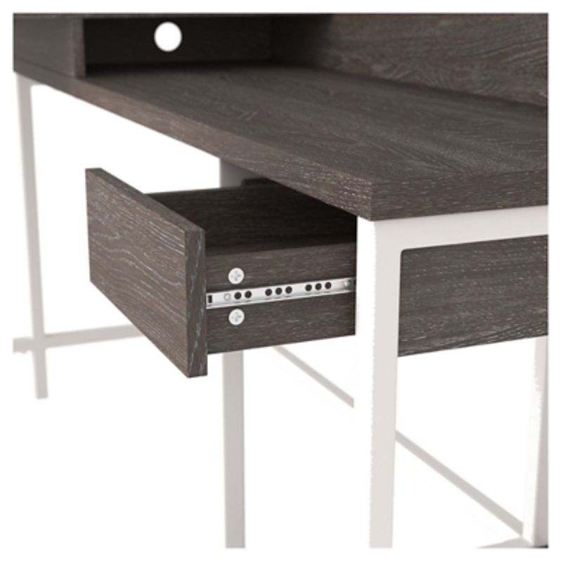 Two-tone Dorrinson L-Desk with Storage