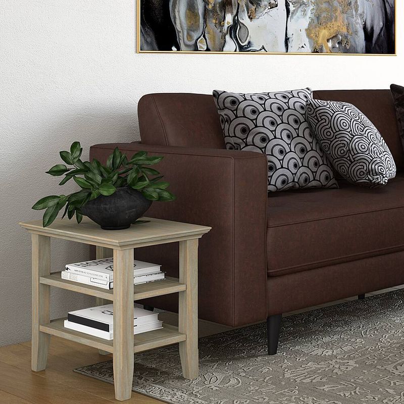 Simpli Home - Acadian SOLID WOOD 14 inch Wide Rectangle Transitional Narrow Side Table in - Distressed Grey