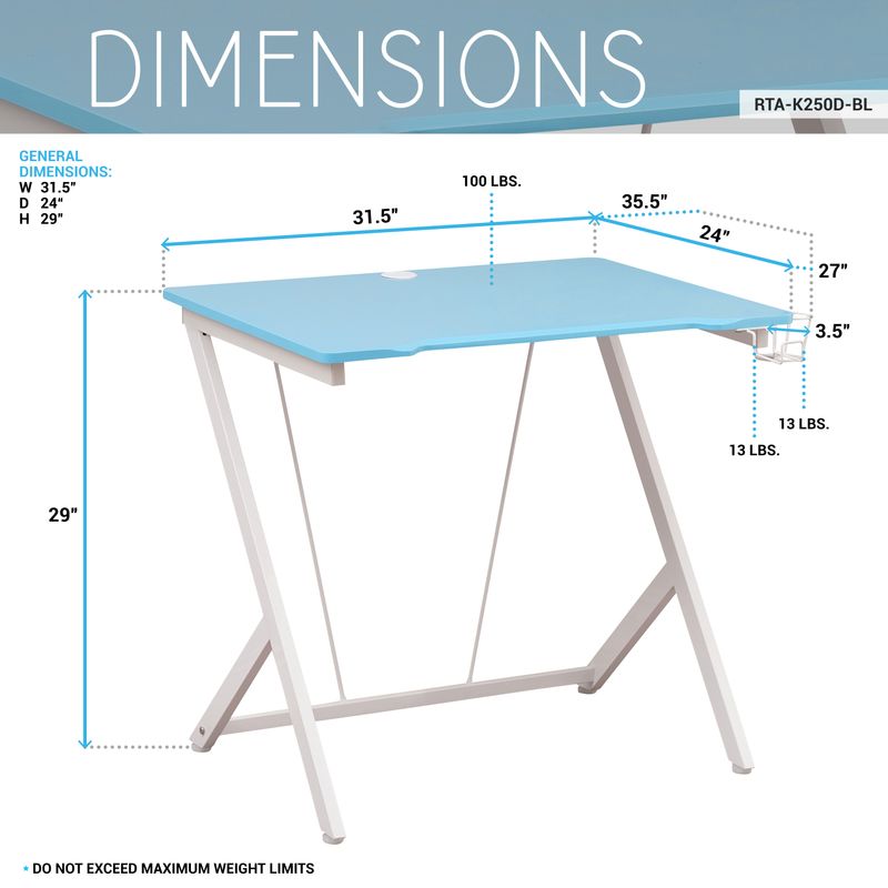 Kids Gaming Desk, Blue