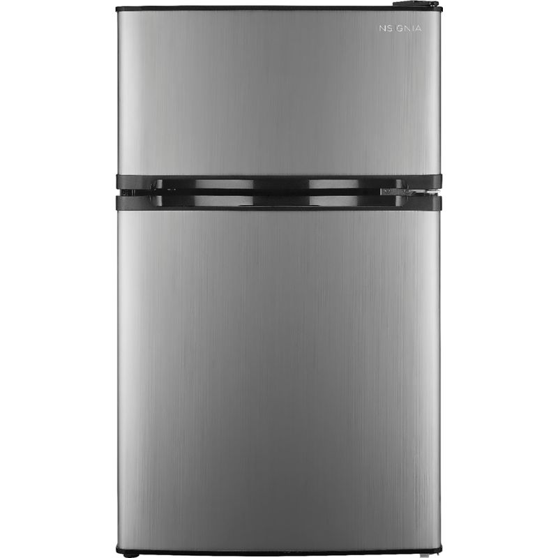 Insignia&trade; - 3.0 Cu. Ft. Mini Fridge with Top Freezer and ENERGY STAR Certification - Stainless Steel