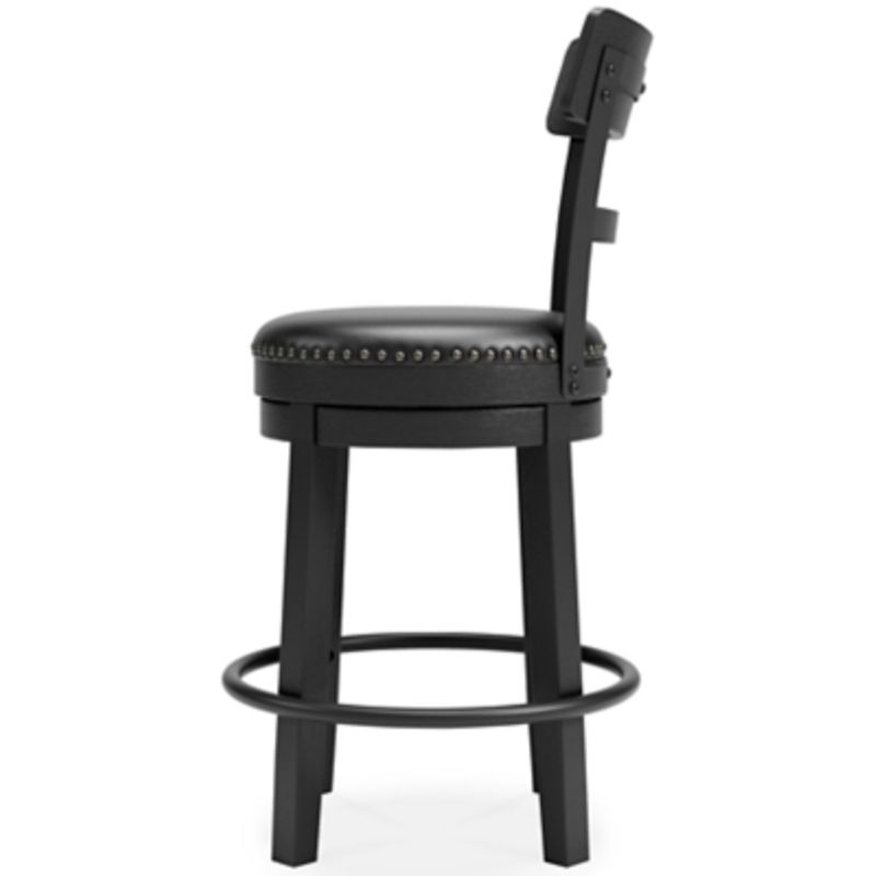 Black Valebeck Upholstered Swivel Barstool (1/CN)
