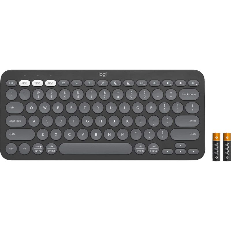Logitech - Pebble Keys 2 Slim TKL Wireless Scissor Keyboard for Windows, macOS, iPadOS, Chrome - Graphite