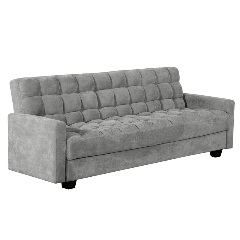 Penelope 85 in. Grey Sleeper Sofa with Storage