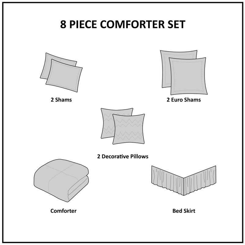 Seafoam Shawnee 8 Piece Comforter Set Cal King