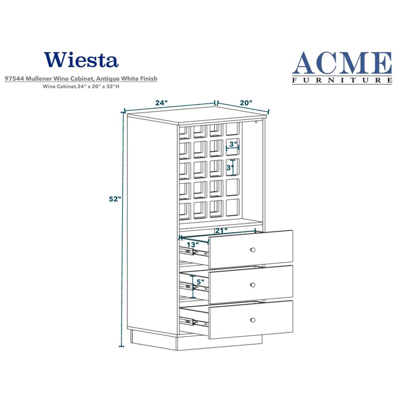 ACME Wiesta Wine Cabinet, Walnut