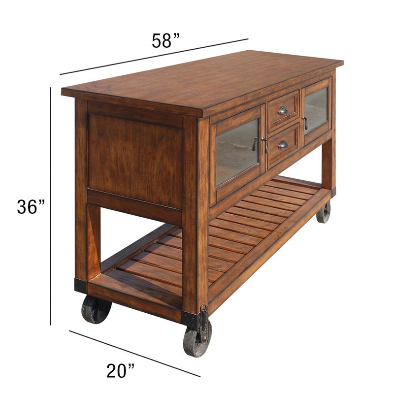 ACME Kadri Kitchen Cart, Distressed Chestnut