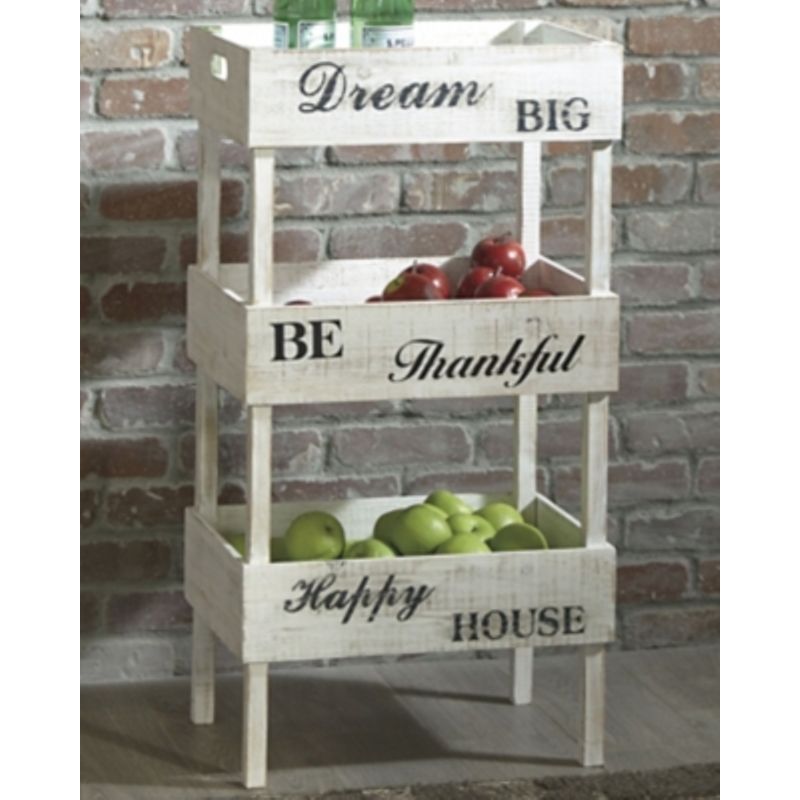 Antique White Yulton Storage Shelf