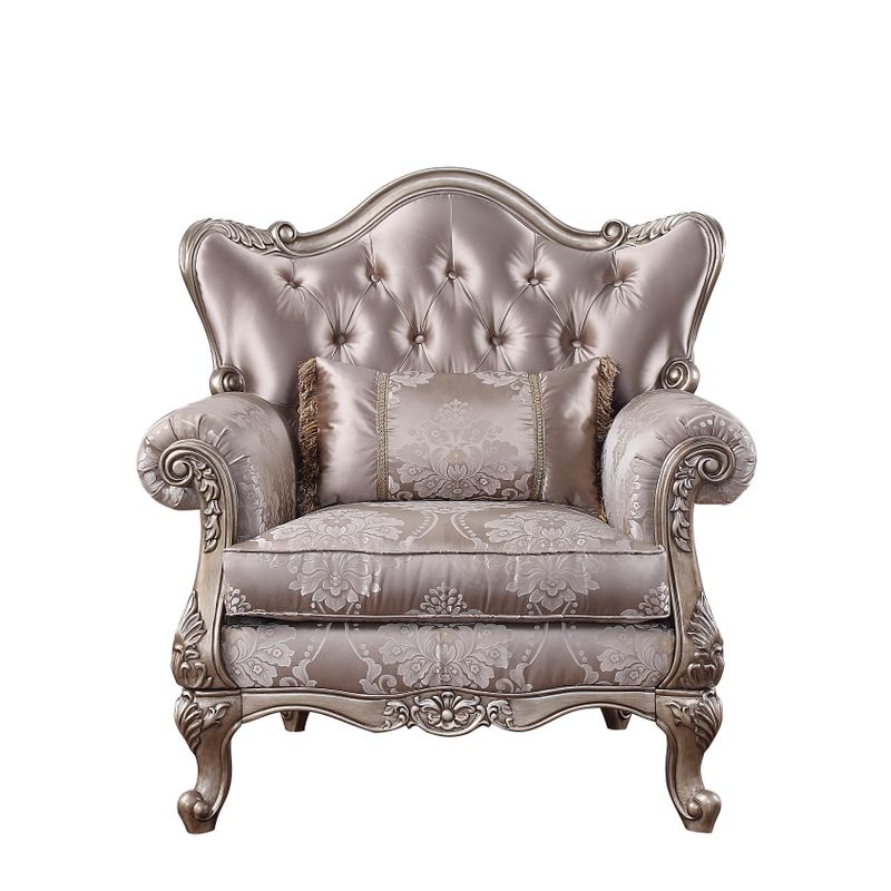 ACME Jayceon Chair w/Pillow, Fabric & Champagne