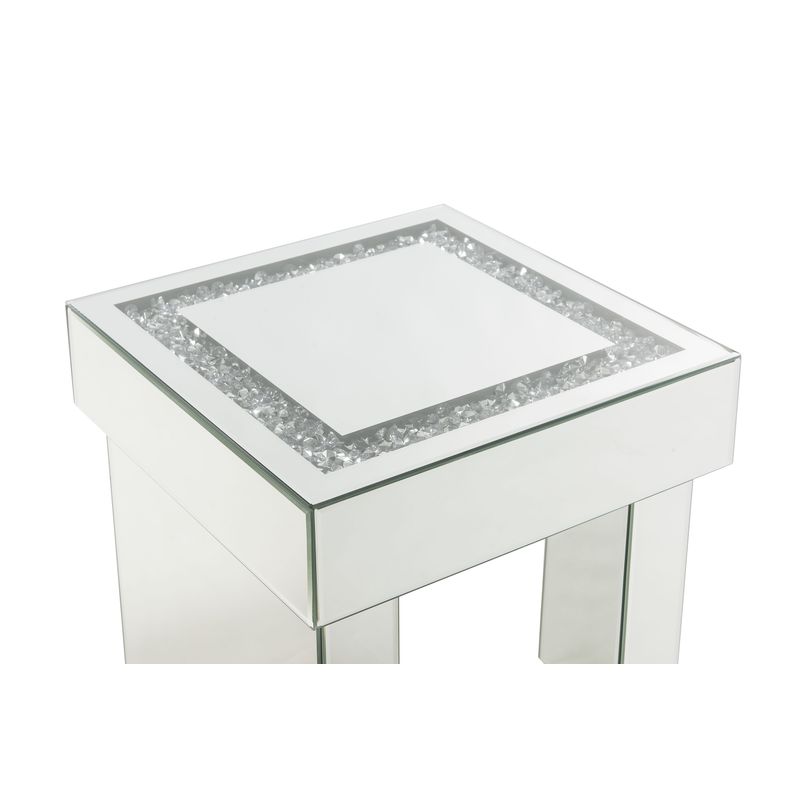 ACME Noralie End Table, Mirrored & Faux Diamonds