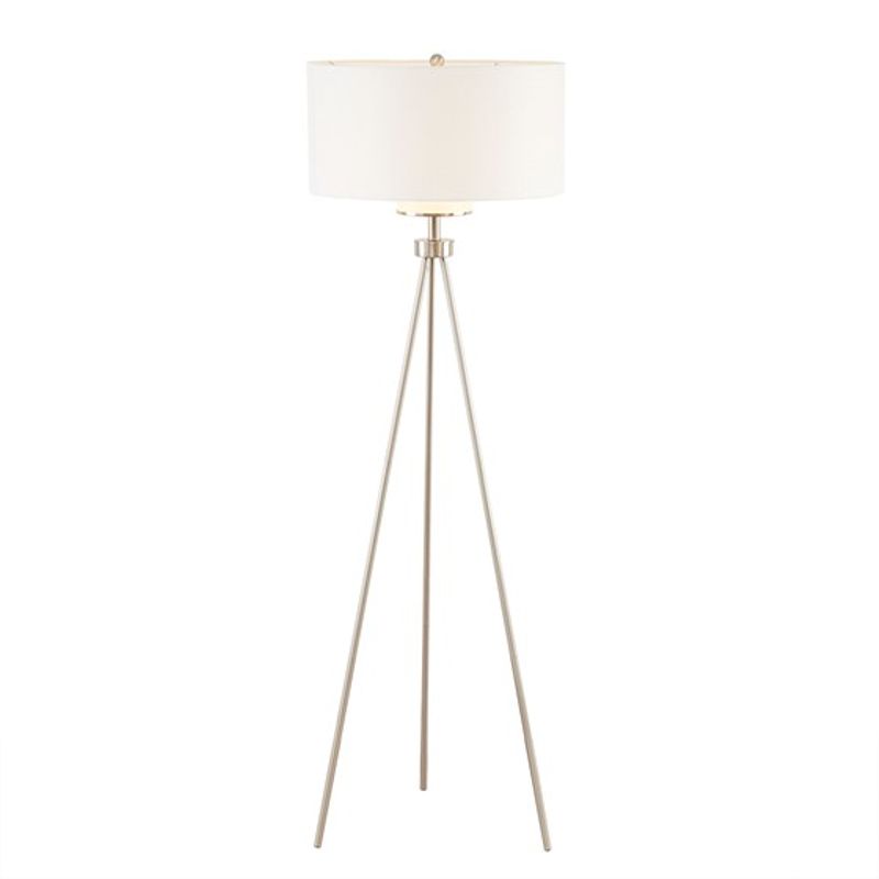Pacific Tripod Metal Tripod Floor Lamp with Glass Shade