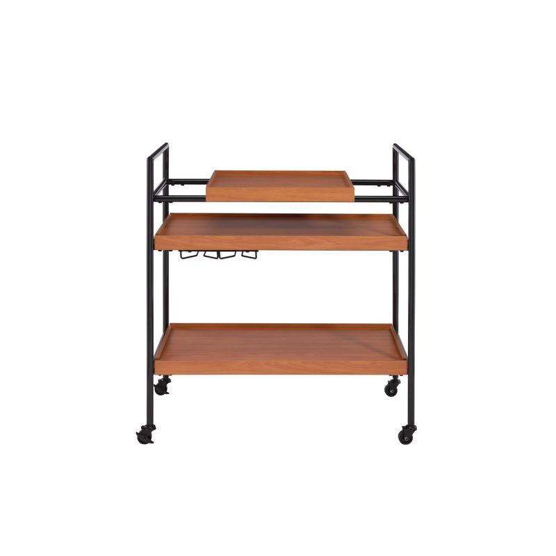 ACME Oaken Serving Cart, Honey Oak & Black