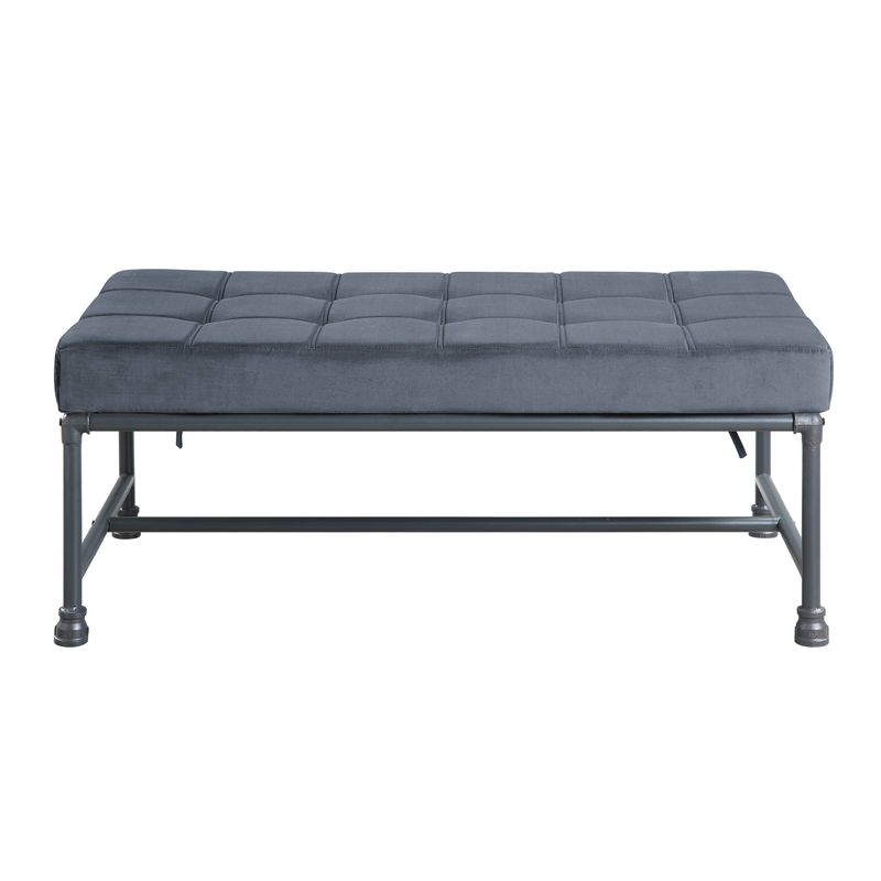 ACME Brantley Bench, Gray Velvet & Sandy Gray Finish