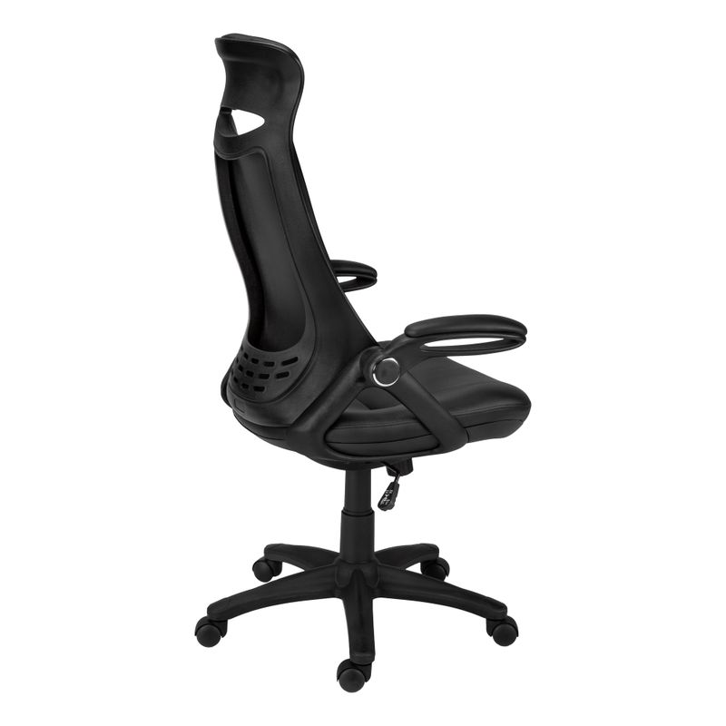 Office Chair/ Adjustable Height/ Swivel/ Ergonomic/ Armrests/ Computer Desk/ Work/ Metal/ Fabric/ Black/ Contemporary/ Modern