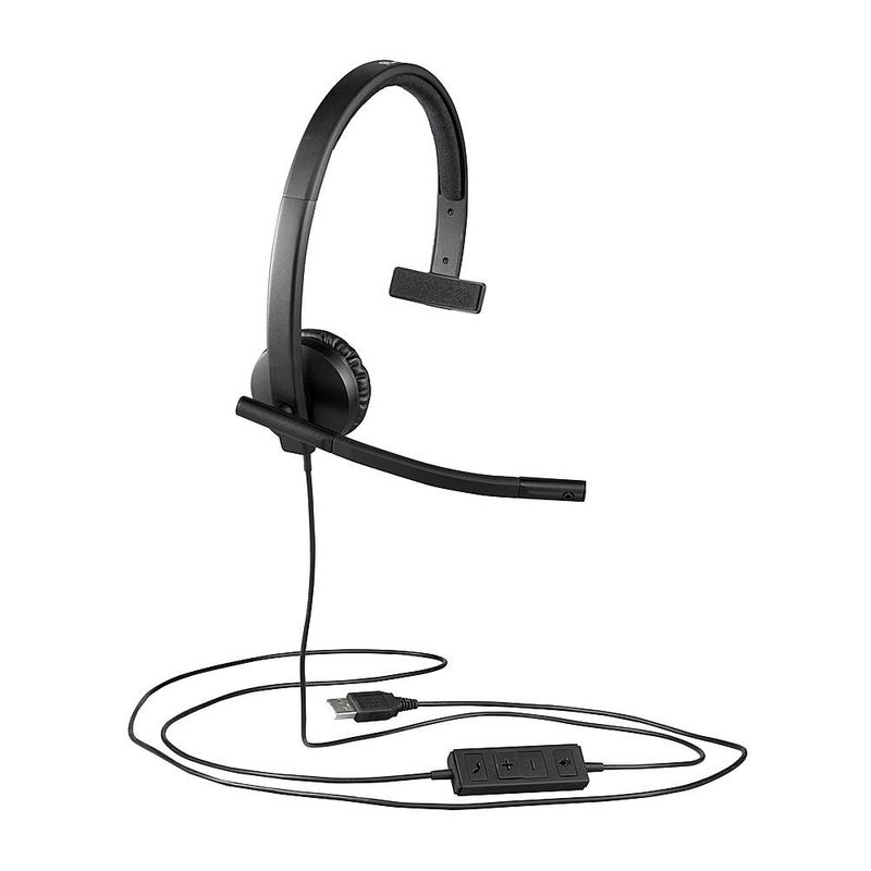 Logitech - H570e Mono Wired Over-ear Headset - Black